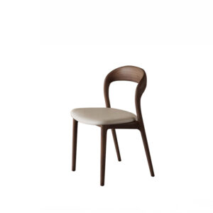 Contemporary Walnut Armless Dining Chair