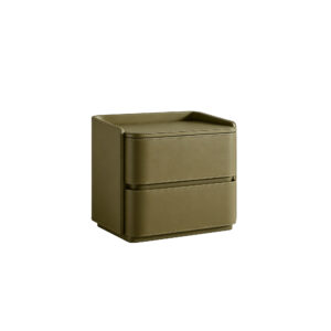 Solid wood saddle leather bedroom bedside table