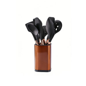 Modern Black and Rose Gold Kitchen Utensil Set