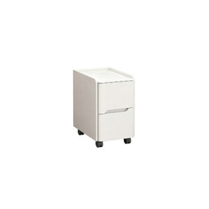 Modern Cream 2-Drawer Mobile Bedside Table