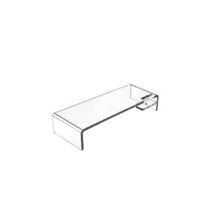 Premium Minimalist Acrylic Laptop Stand and Monitor Riser with Integrated Phone Slot