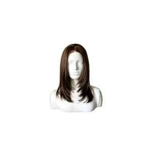 Premium Lace Front Brown Medium Length Synthetic Wig Natural Daily Hairpiece
