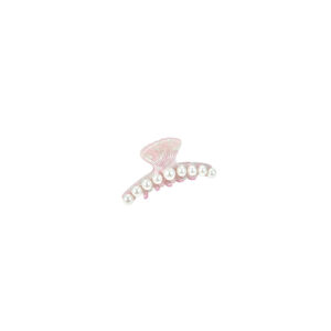 Elegant Shell & Pearl Cellulose Acetate Hair Claw Clip