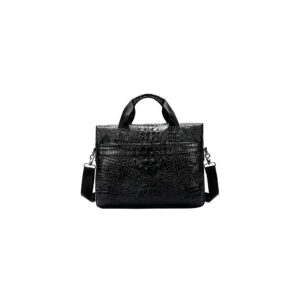 Croc-Embossed Cowhide Leather Briefcase