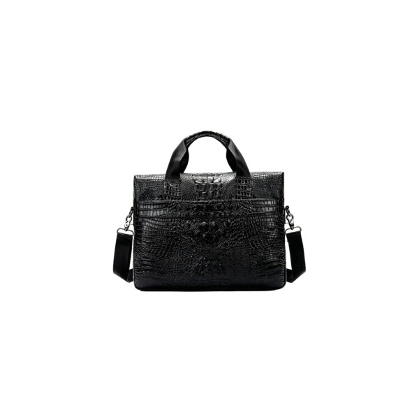 Croc-Embossed Cowhide Leather Briefcase