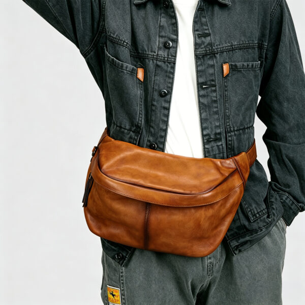 Cowhide Leather Belt Bag