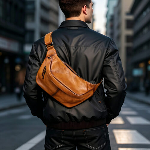 Cowhide Leather Belt Bag