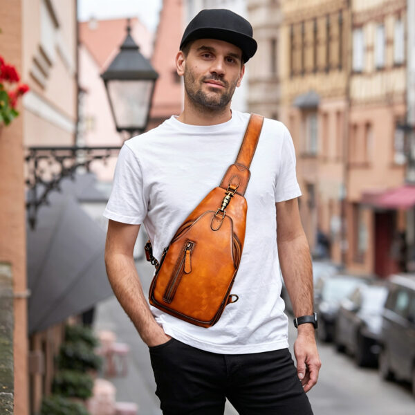 Cowhide Leather Sling Bag