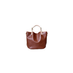 Cowhide Leather Tote with Contrast Handles