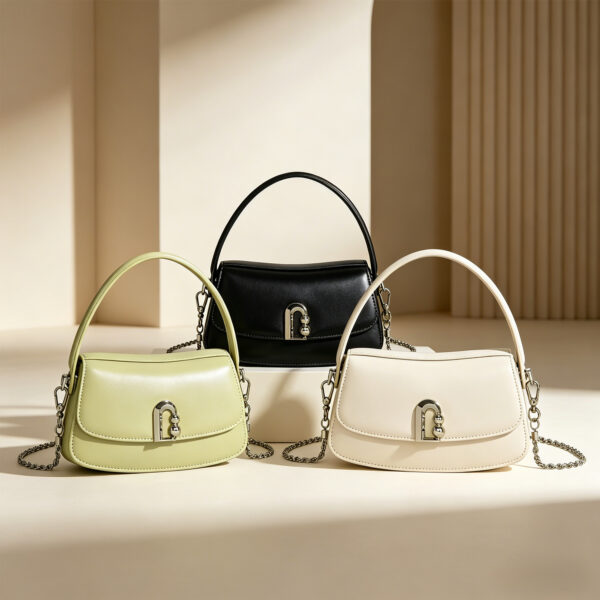 Cowhide Leather Saddle Shoulder Bag