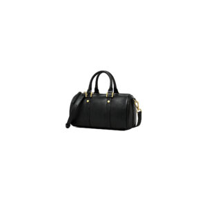 Premium Genuine Cowhide Leather Vintage Boston Barrel Bag with Detachable Crossbody Strap