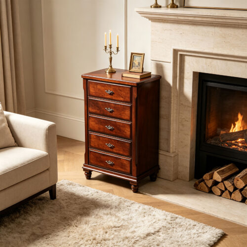 Walnut Five-Drawer Chest