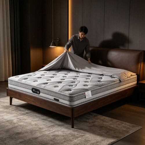 White Leaf-Pattern Latex Pocket-Spring Mattress