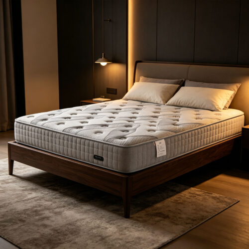 White Leaf-Pattern Latex Pocket-Spring Mattress