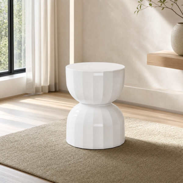 Fluted Hourglass Stool / Side Table
