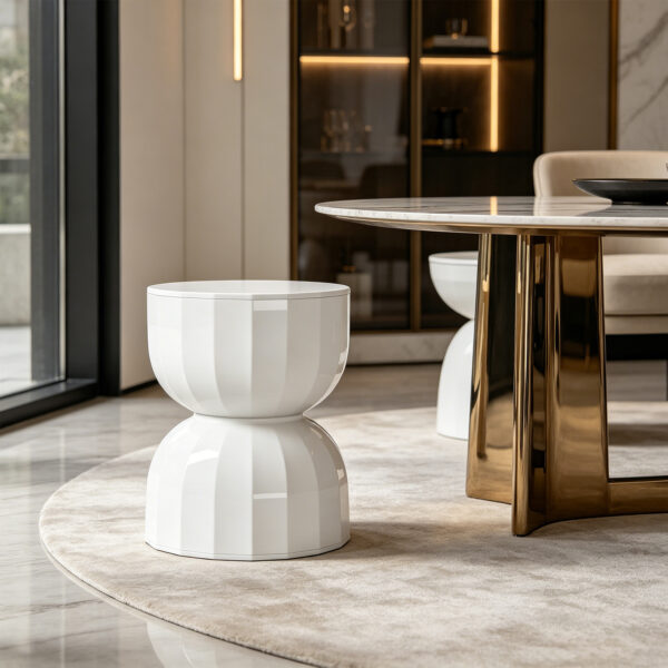 Fluted Hourglass Stool / Side Table