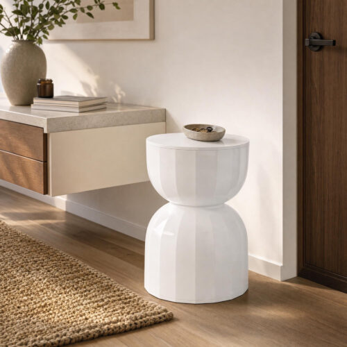 Fluted Hourglass Stool / Side Table