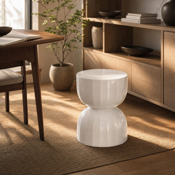 Fluted Hourglass Stool / Side Table