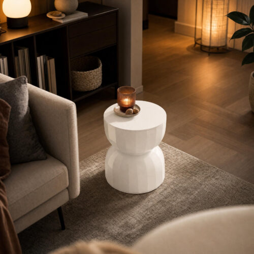 Fluted Hourglass Stool / Side Table