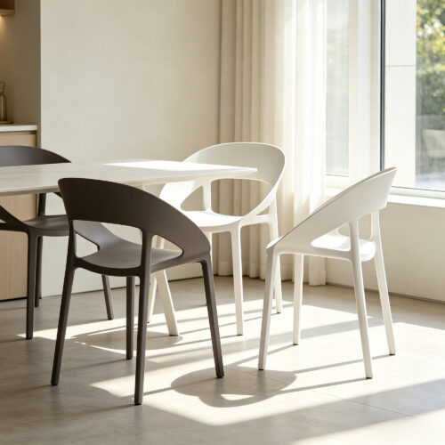Mia Curved-Arm Dining Chair
