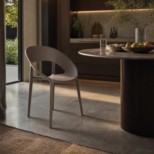 Mia Curved-Arm Dining Chair