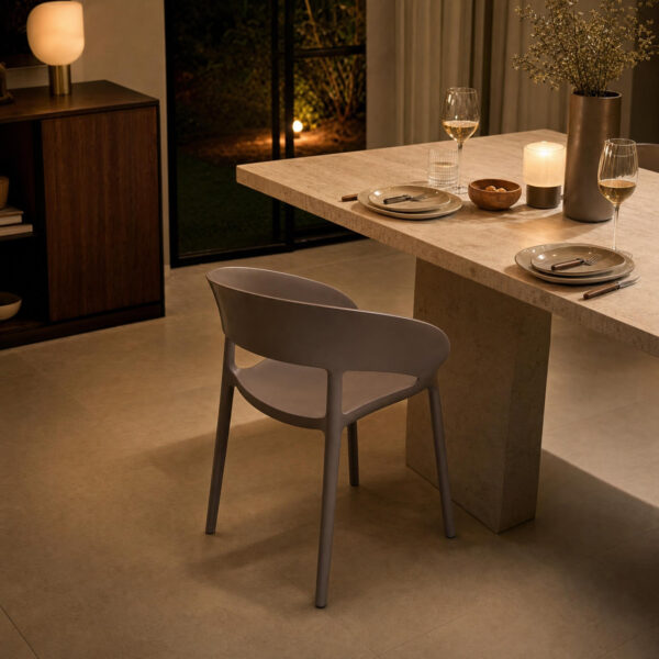 Mia Curved-Arm Dining Chair