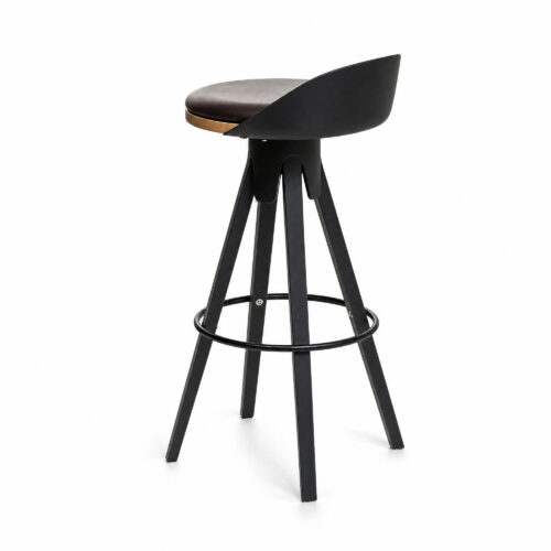 Trio Beech Wood Swivel Bar Stool