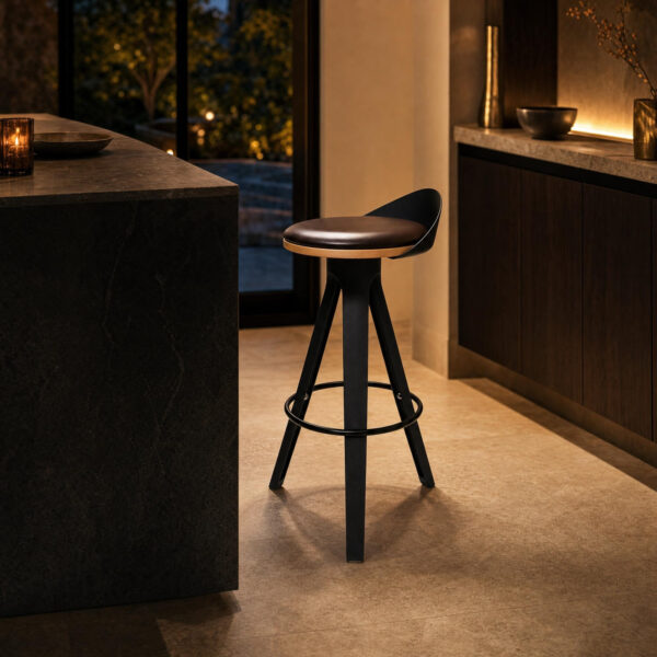 Trio Beech Wood Swivel Bar Stool