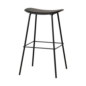Curved Shell Bar Stool with Metal Frame