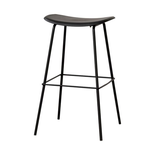 Curved Shell Bar Stool with Metal Frame