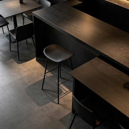 Curved Shell Bar Stool with Metal Frame