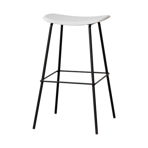 Curved Shell Bar Stool with Metal Frame