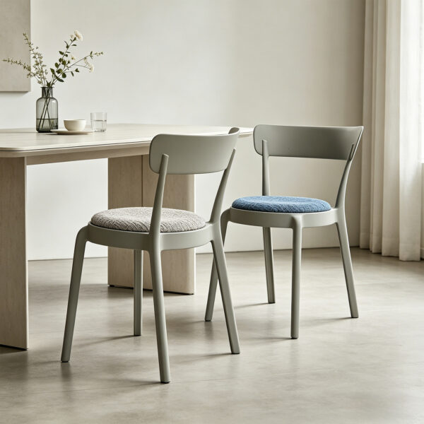 Shell Dining Chair with Upholstered Seat