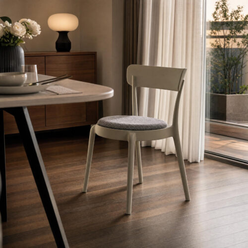 Shell Dining Chair with Upholstered Seat