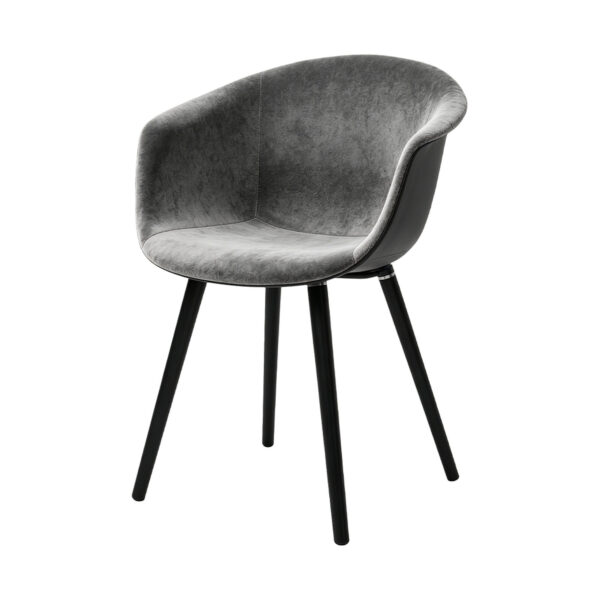 Velvet-Upholstered Shell Dining Chair