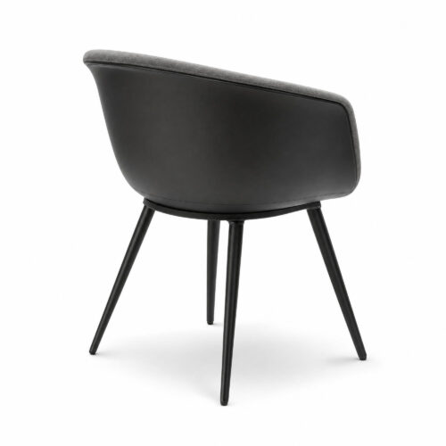Velvet-Upholstered Shell Dining Chair