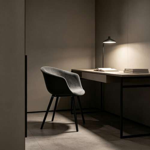 Velvet-Upholstered Shell Dining Chair