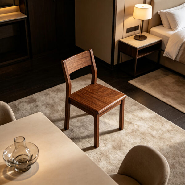 Walnut Open-Back Dining Chair