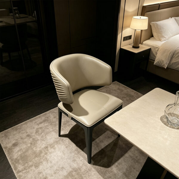 Set of 2 PU Upholstered Dining Chairs with Stainless Steel Frames