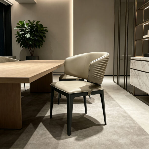 Set of 2 PU Upholstered Dining Chairs with Stainless Steel Frames