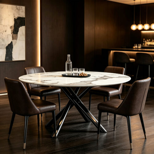 Star Base Sintered Stone Round Dining Table