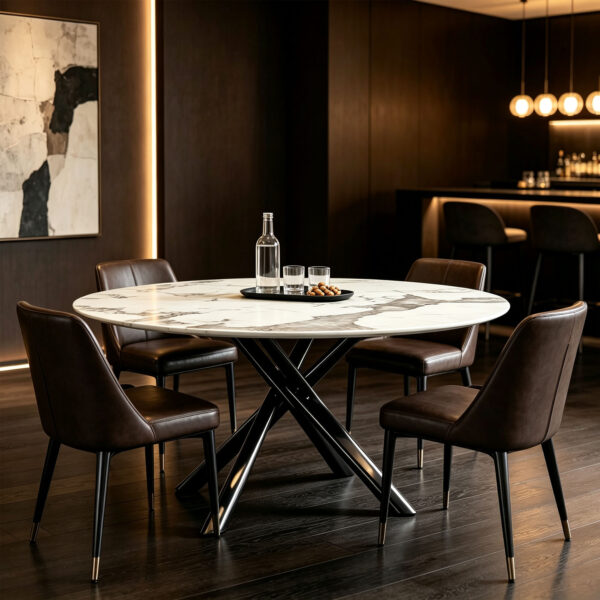 Star Base Sintered Stone Round Dining Table