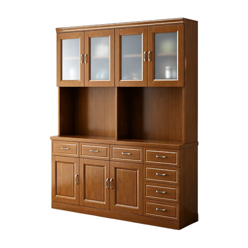 Four-Door Dining Sideboard with Walnut Finish