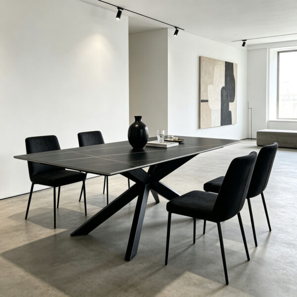 Cross Base Sintered Stone Dining Table