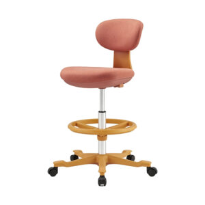 Coral Fabric Drafting Stool