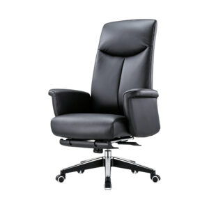 Reclining Leather-Look Office Chair with Footrest