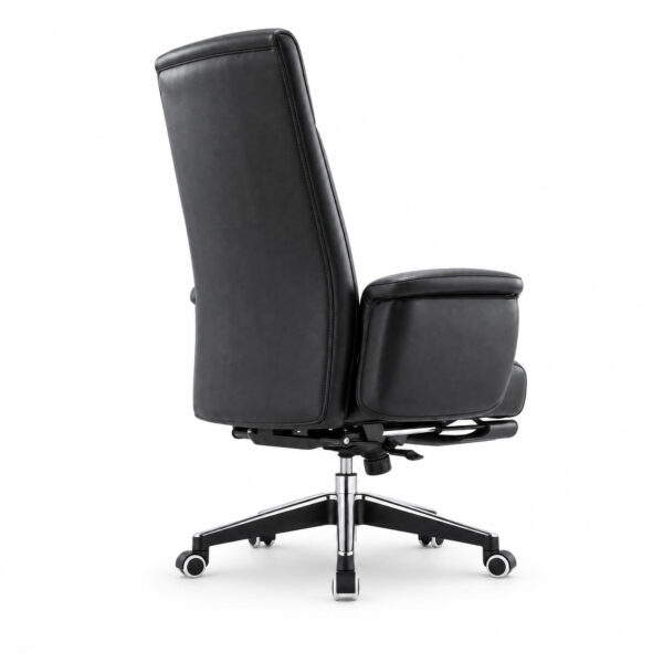 Reclining Leather-Look Office Chair with Footrest