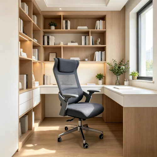 Breathable Mesh-Fabric High-Back Office Chair