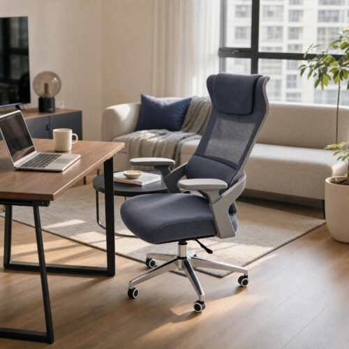 Breathable Mesh-Fabric High-Back Office Chair