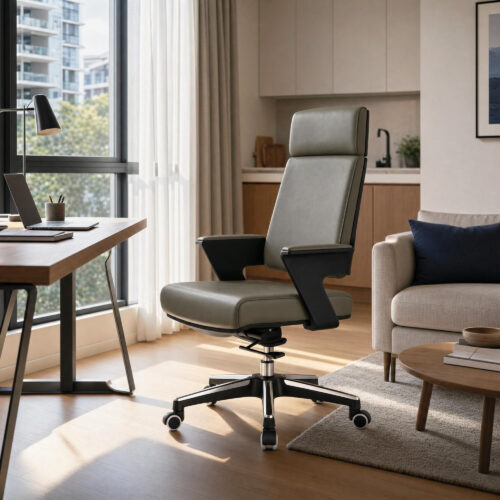 Top-Grain Leather High-Back Executive Office Chair